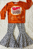 "SASSY LITTLE SOUL" orange & cheetah 2pc sweatshirt set XCH0013-21H