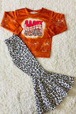 "SASSY LITTLE SOUL" orange & cheetah 2pc sweatshirt set XCH0013-21H