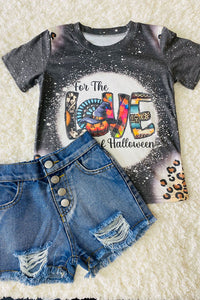 "FOR THE LOVE OF HALLOWEEN" gray kids t-shirt DLH2613