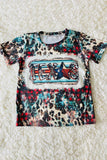 TEXAS Serape printed short sleeve girls t-shirt DLH1212-5