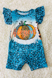 DLH2330 Blessed pumpkin prints Halloween baby girls rompers wholesale