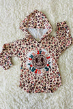 XCH0012-12H Christmas vibes & Leopard printed baby onesie w/hoodie