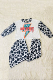 XCH0024-5H HOWDY honey lightning & cow prints 2pc girls clothing sets