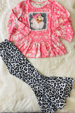 XCH0015-15H Santa clause leopard printed girls sets wholesale