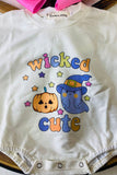 XCH0014-1H Wholesale wicked cute pumpkin & gost prints baby onesie