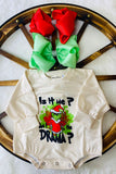 XCH0014-2H Wholesale Christmas long sleeve baby onesie