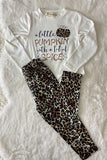 Halloween pumpkin top leopard pant girls boutique sets BQ2403 9S4