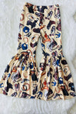 DLH1108-5 Fall western prints flare leg girls pant wholesale A16S0