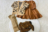 240608M Mom and me  knitted brown leopard long sleeve girls sweater