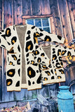 Mom and me knitted leopard long style open cardigan/sweater w/pockets MY15267