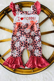 DLH2435 I LOVE MOMMY embroidery floral prints infant baby onesie