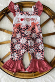 DLH2435 I LOVE MOMMY embroidery floral prints infant baby onesie