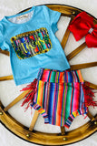 XCH0111-1H TEXAS serape top and bloomwer 2pcs baby sets