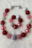 Children's jewel wholesale Multi color bubble girls necklace & bracelet sets 240324