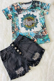 BLESSED sunflower printed girl t-shirt DLH1017-9