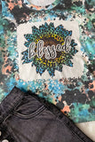 BLESSED sunflower printed girl t-shirt DLH1017-9