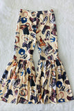 DLH1108-5 Fall western prints flare leg girls pant wholesale A16S0
