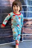 XCH04001 Unisex Christmas Santa prints 2pc kids pajamas sets