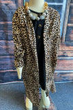 DLH2526 Leopard printed long style girls open cardigan