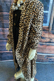 DLH2526 Leopard printed long style girls open cardigan