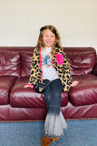 BQ2411 Brown leopard sherpa long sleeve girls jacket