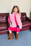 240611M Pink sleeveless faux fur girls vest