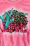 XCH0015-8H Sweet for love pink top leopard bell bottom girls sets