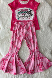 XCH0666-24H Kids CHASE DREAMS NOT cowboys pink top bottom 2pc girls sets