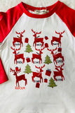 BQ2409 Christmas prints raglan long sleeve girls t-shirt