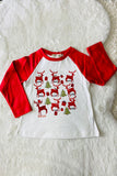 BQ2409 Christmas prints raglan long sleeve girls t-shirt