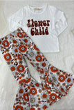 XCH0015-22H"FLOWER CHILD" floral 2pc girls set