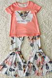 NOT TODAY HELFER & Bull printed top butterfly floral pant 2pc girls sets XCH0333-15H