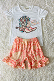 XCH0777-2H KICK ROCKS boots printed 2pcc shorts girl set wholesale