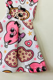 XCH0018-15H Kids "ALL YOU NEED IS LOVE A PIAAZ‘’ & hearts printed bell bottom 2pc girls sets