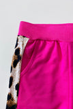 2401009M Hot pink leopard heart & pearl sweatshirt pant 2pc girls sets