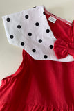 241126M White dot red baby doll todder girls dress w/bag