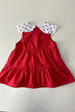 241126M White dot red baby doll todder girls dress w/bag