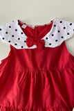 241126M White dot red baby doll todder girls dress w/bag