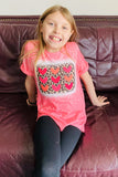 XCH0011-9H Kids hearts & leopard printed short sleeve girls t-shirt