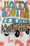 XCH0021-1H HAPPY EASTER bus print top bell bottom 2pc girls sets