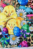 XCH0660-5H Leopard easter eggs & chicken printed girls t-shirt