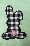 White & black checkered printed easter bunny mint girls t-shirt DLH1215-32