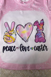 PEACE,LOVE,EASTER Pink short sleeve girls t-shirt DLH1215-21