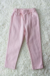 DLH2853 Light pink denim jeans tight pant girls legging