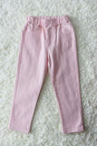 DLH2853 Light pink denim jeans tight pant girls legging