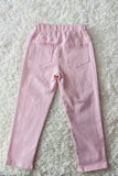 DLH2853 Light pink denim jeans tight pant girls legging