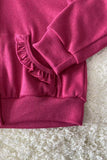 DLH2852 Plum knit hoodie top & pant 2pc girls outfit sets