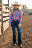 Shop Sheer tight blouse western printed mesh long sleeve women top XCH16108
