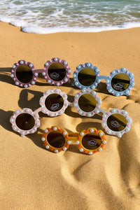 Wholesale girls sunglasses round shape pearls boutique sunglasses 4pc/$14