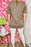 Women's t-shirt wholesale solid color light tan short sleeve tops GJQ15568